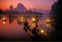 Guilin la tradizionale pesca con il cormorano Guilin