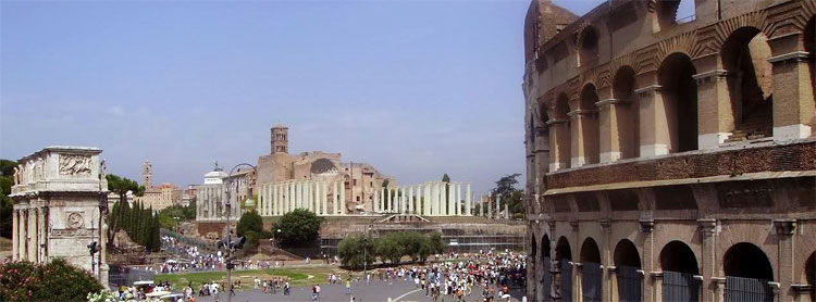 Roma,il  Colosseo, Palatino, Arco di Trionfo e Fori Imperiali