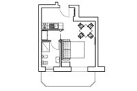 Residence Raggio di Luce,Appartamento Gentian piantina